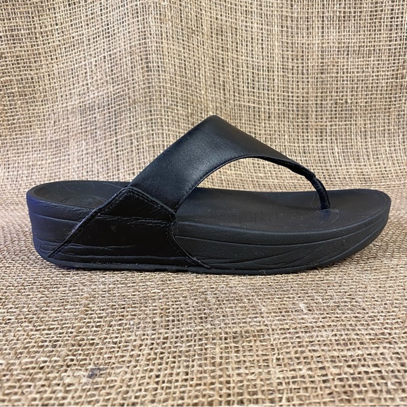FitFlop Clog Sandals Slides Black Wedge Thong Size 8 - Picture 6 of 10